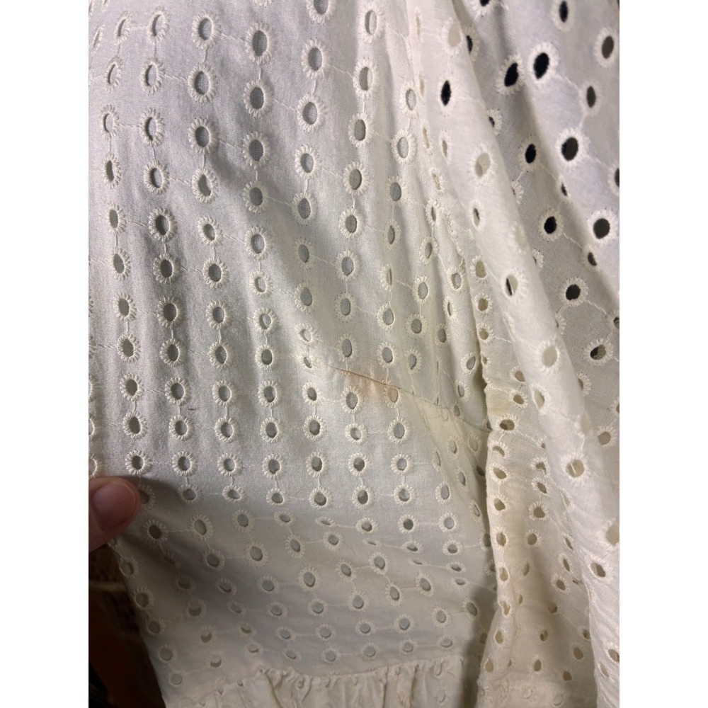 A New Day Eyelet Midi Dress Womens XL White Good Tiered Puff Sleeve Boho - Picture 2 of 7